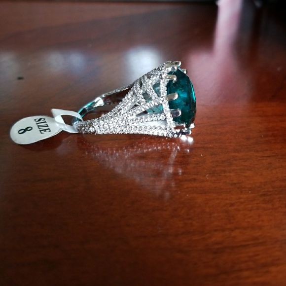 Emerald ring Sterling silver - Picture 2 of 5